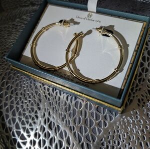 House of Harlow 1960 Bamboo-Style Gold Earrings